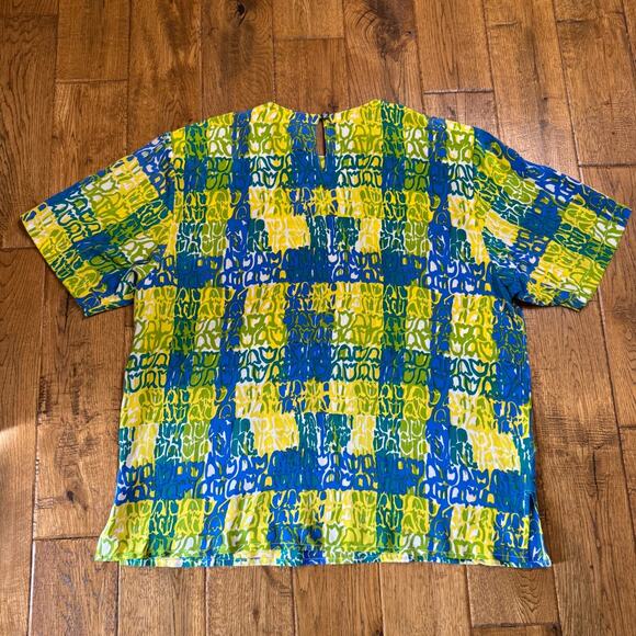 VTG Natalie & Me 100% Silk Royal Blue Pants Suit and Blouse Set Womens Sz XL - Picture 10 of 15